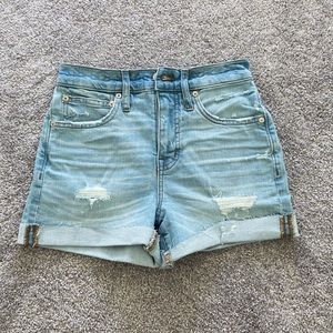 Madewell high rise jean shorts